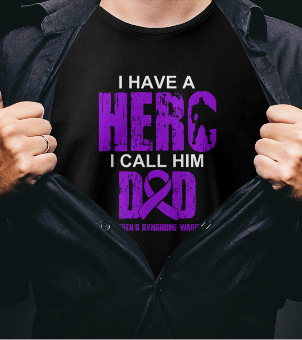I Have A Hero I Call Him Dad Sjogren's Syndrome Warrior T-Shirt