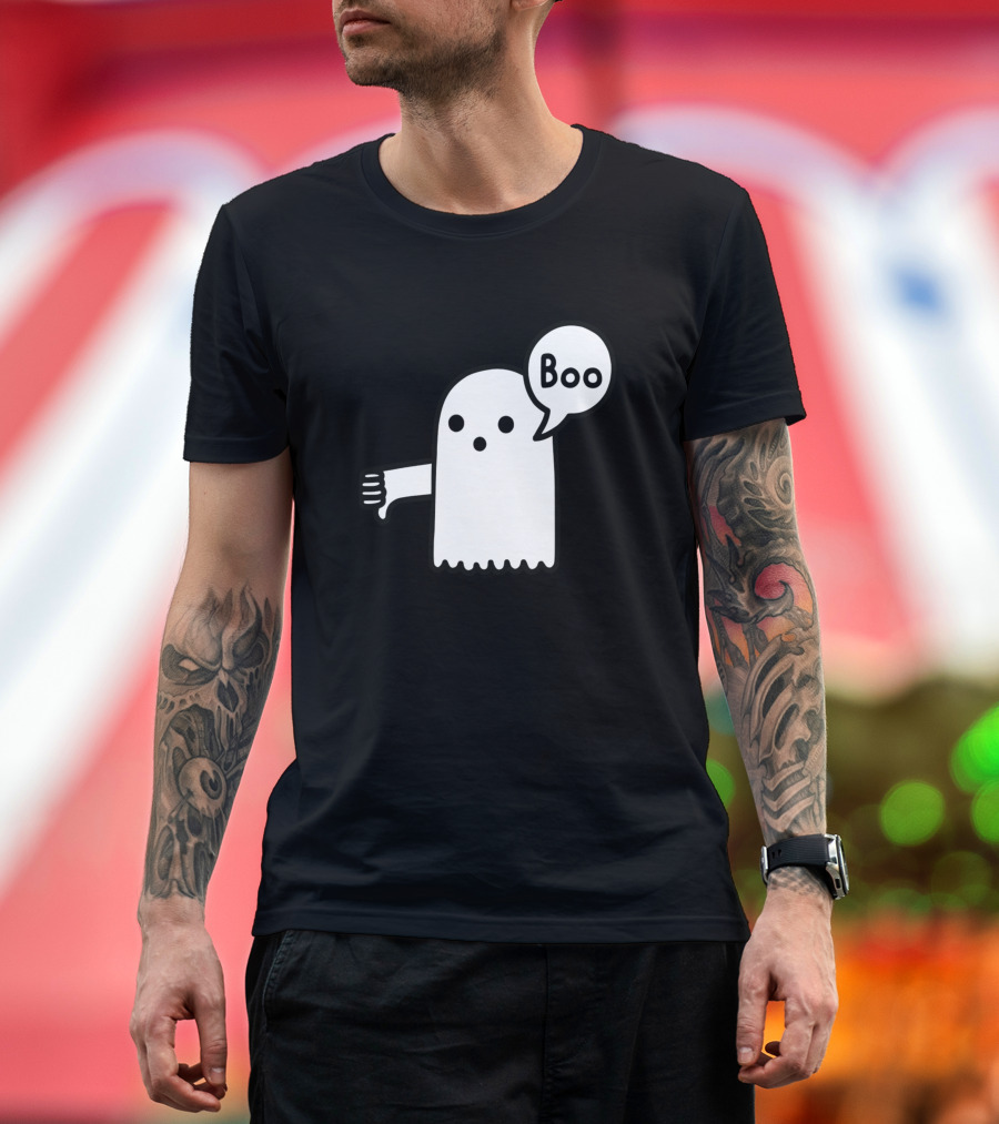 Boo Disappointed Ghost Thumbs Down T-Shirt