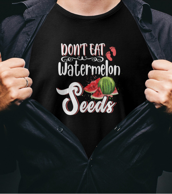 Dont Eat Watermelon Seeds With Red Footprints And Slices T-Shirt