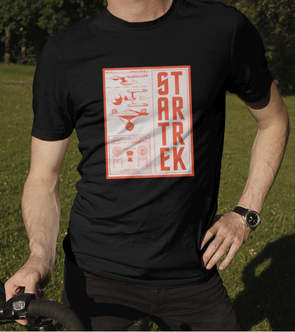 Star Trek Constitution Class MK IX Spaceship Schematic Diagram T-Shirt