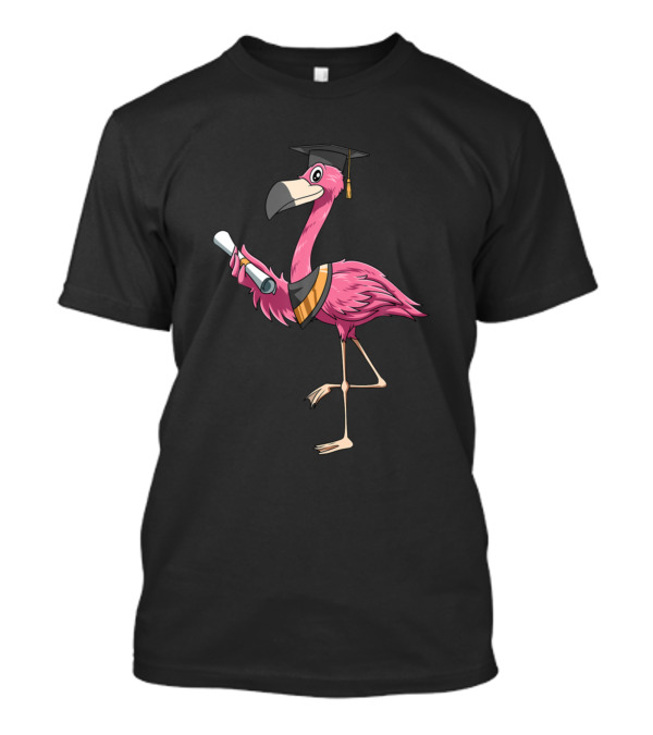 Graduating Flamingo With Cap And Diploma T-Shirt