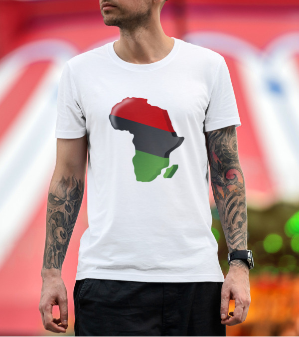 Premium T-Shirt: Pan African Flag Map of Africa T-Shirt Pan African Flag Map of Africa T-Shirt