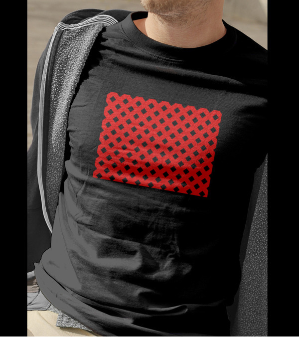 Black Diamond Grid Pattern T-Shirt