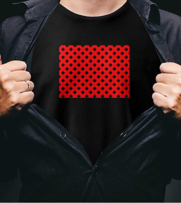 Black Diamond Grid Pattern T-Shirt