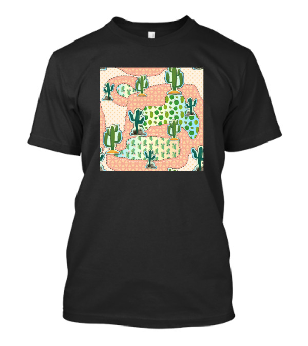 Cactus Triangle Shapes Polka Dots T-Shirt