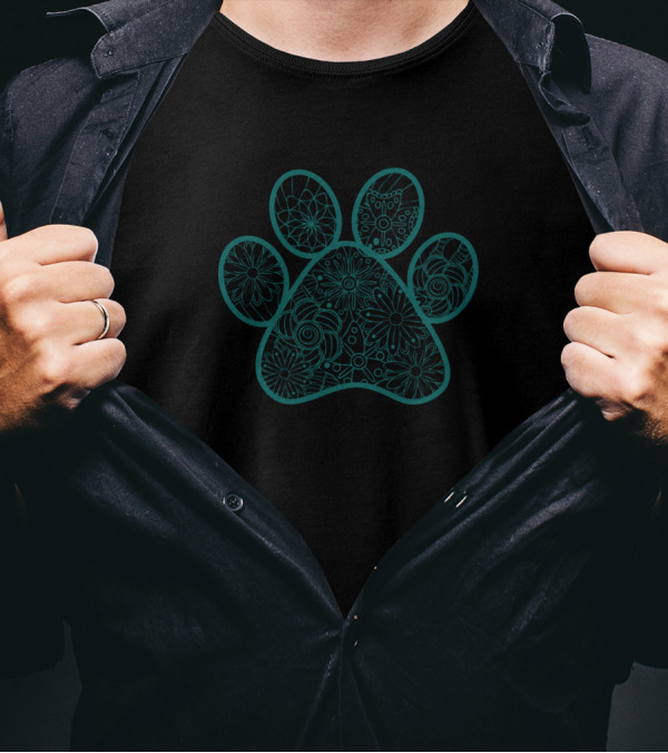 Paw Footprint Imprint Zentangle T-Shirt