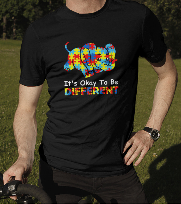 Autism Awareness Elephant It's Okay To Be Different Puzzle T-Shirt