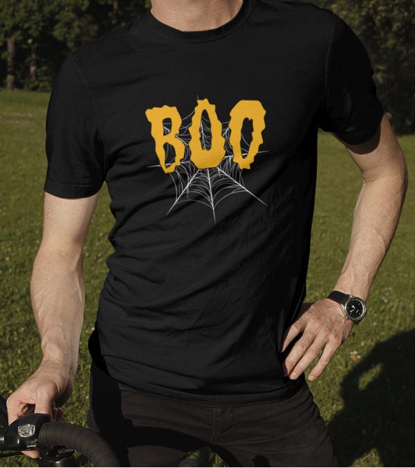Boo Halloween Spiders Web Ghost Trick Or Treat Spooky Night T-Shirt