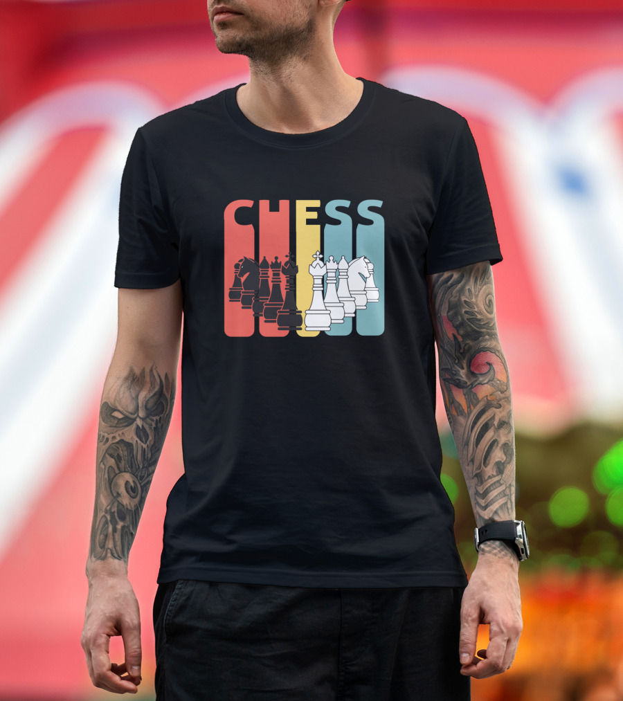 Chess Vintage King Queen Chess Player Retro Silhouette Pieces T-Shirt