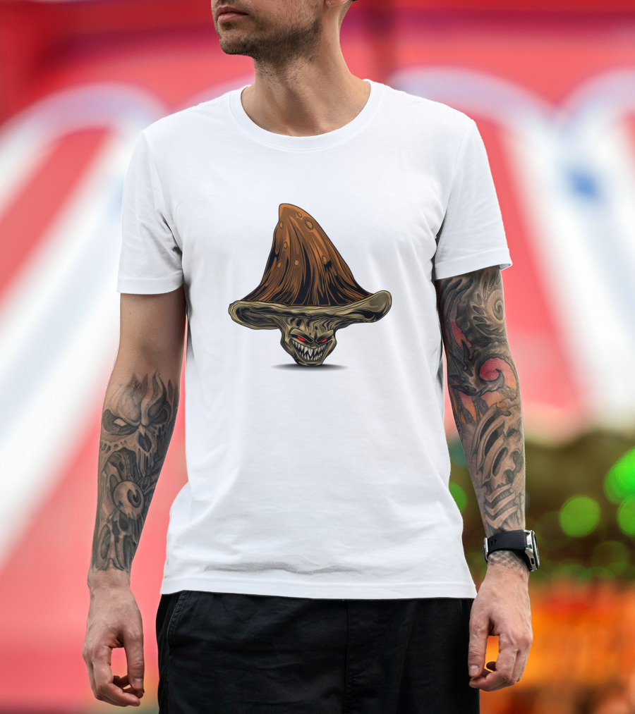 Wicked Infected Mushroom Evil Grinning Brown Cap T-Shirt