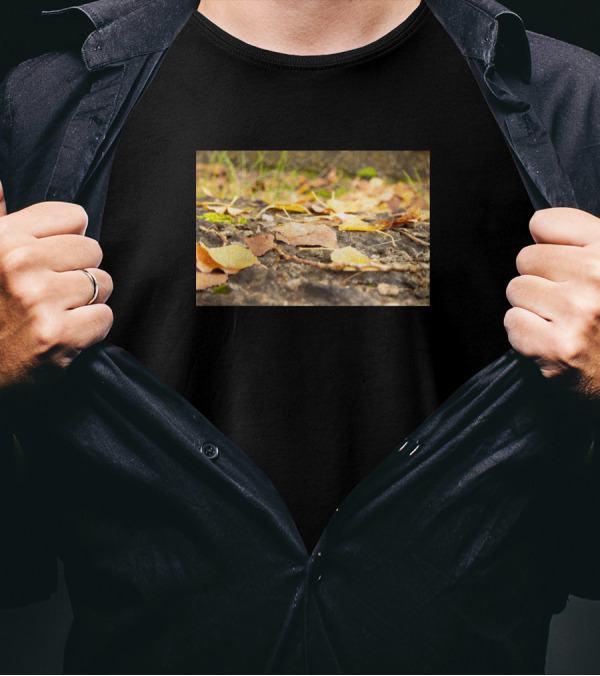 Autumn Leaves In Orange And Reds And Greens On Forest Floor Fall T-Shirt
