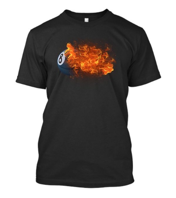 Billiards 8 Ball Pool Fire Burst T-Shirt
