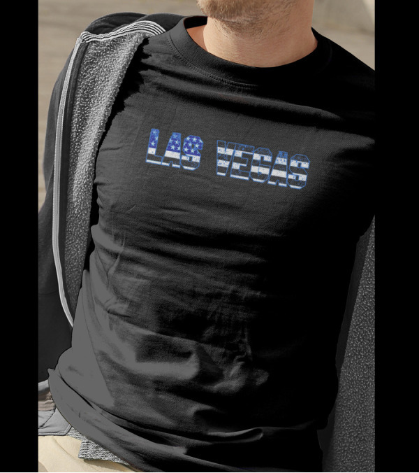 Las Vegas Police Flag Stars And Stripes Protect And Serve T-Shirt