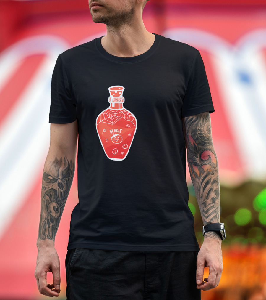 Deadly Red Potion Halloween Emoji T-Shirt