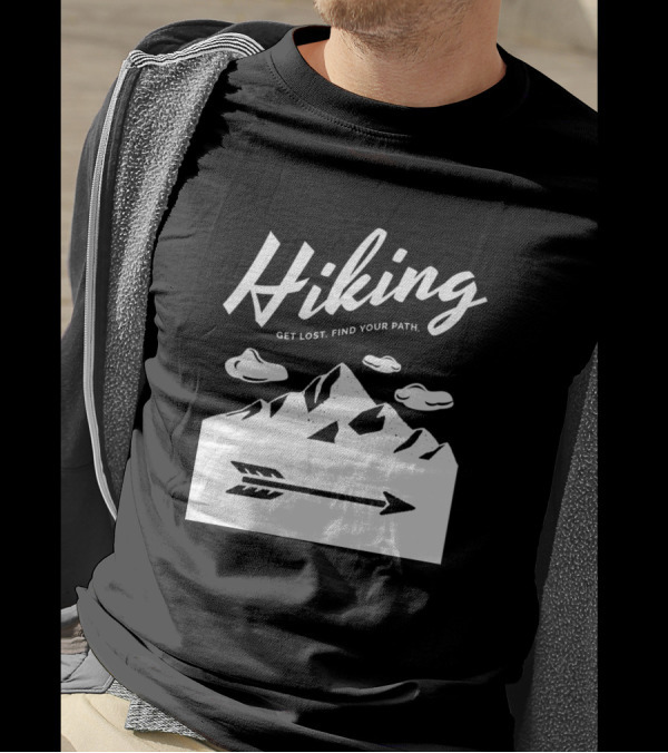 Hiking Get Lost Find Your Path Vintage Mountain Adventure Arrow T-Shirt