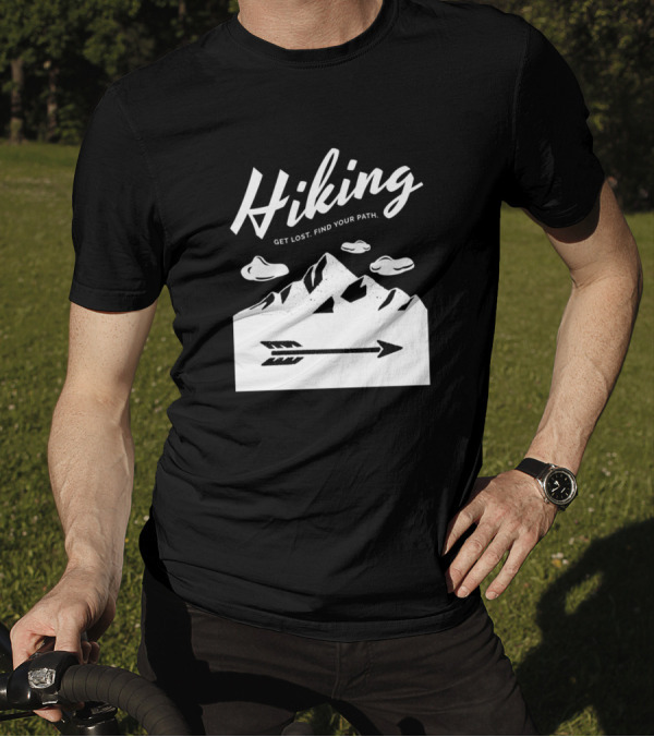 Hiking Get Lost Find Your Path Vintage Mountain Adventure Arrow T-Shirt