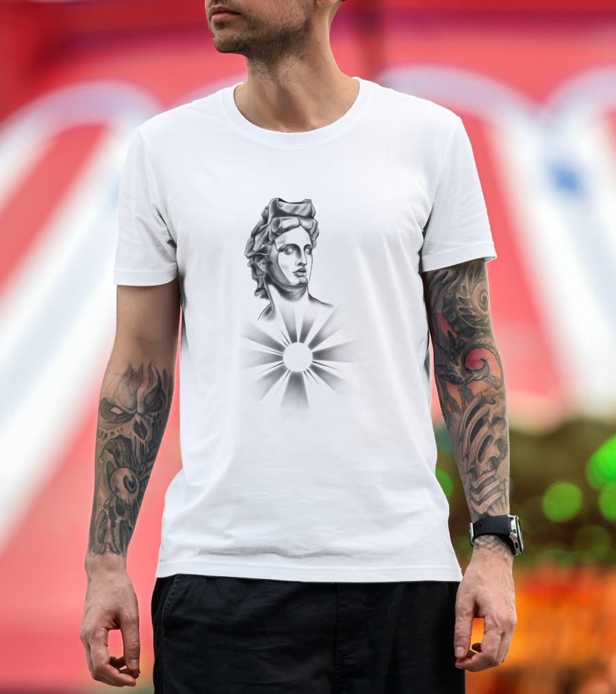 Apollo Bust with Radiant Sunburst Elements T-Shirt