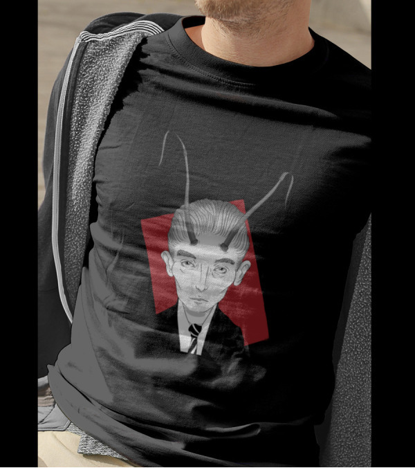Franz Kafka Metamorphosis Illustrated With Insect Antennae T-Shirt