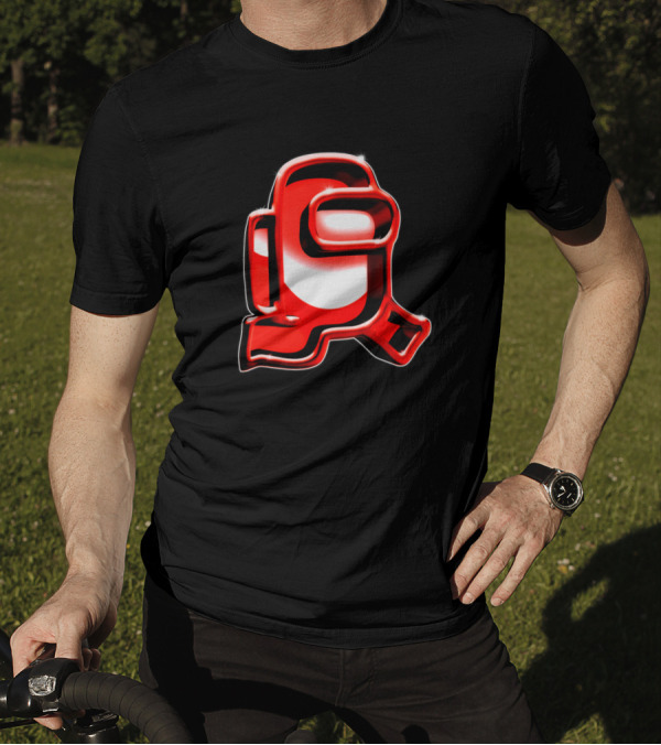 3D Red Metallic Astronaut Character Design From Popular Space Game T-Shirt