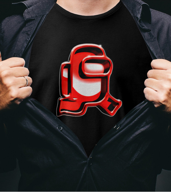 3D Red Metallic Astronaut Character Design From Popular Space Game T-Shirt