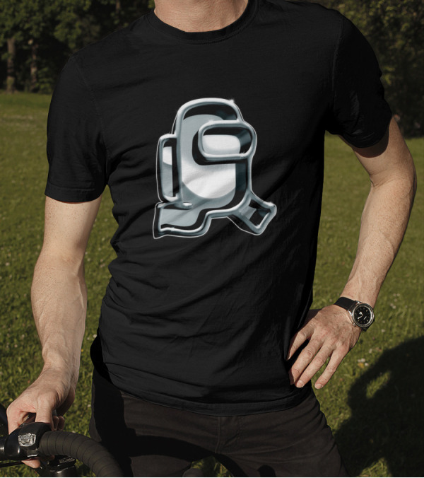 3D Silver And Grey Metallic Among Us Astronaut T-Shirt