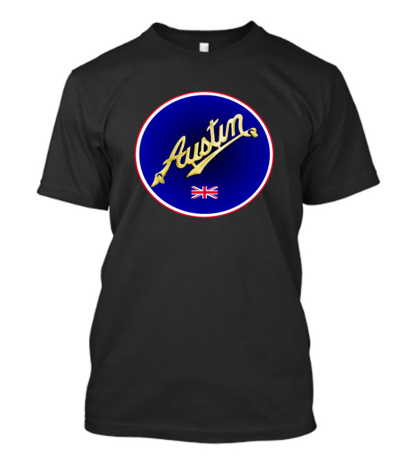 Austin Script Blue Circle British Union Jack Badge T-Shirt