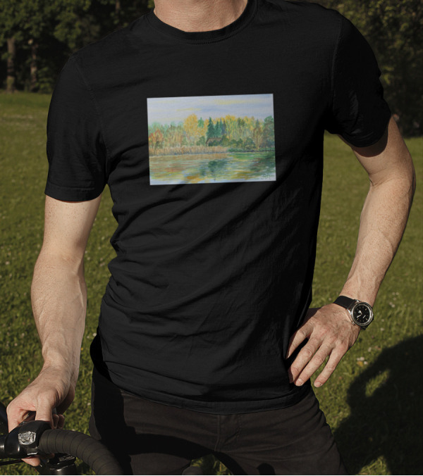 Tranquil Lakeside Reflections Of Autumn In Trakai Lithuania T-Shirt