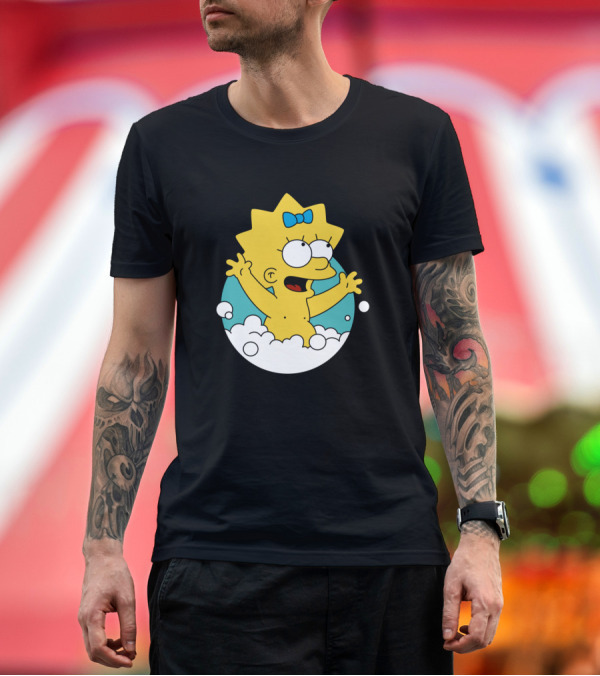 Premium T-Shirt: The Simpsons Maggie Bathtime Bubbles Delight T-Shirt The Simpsons Maggie Bathtime Bubbles Delight T-Shirt
