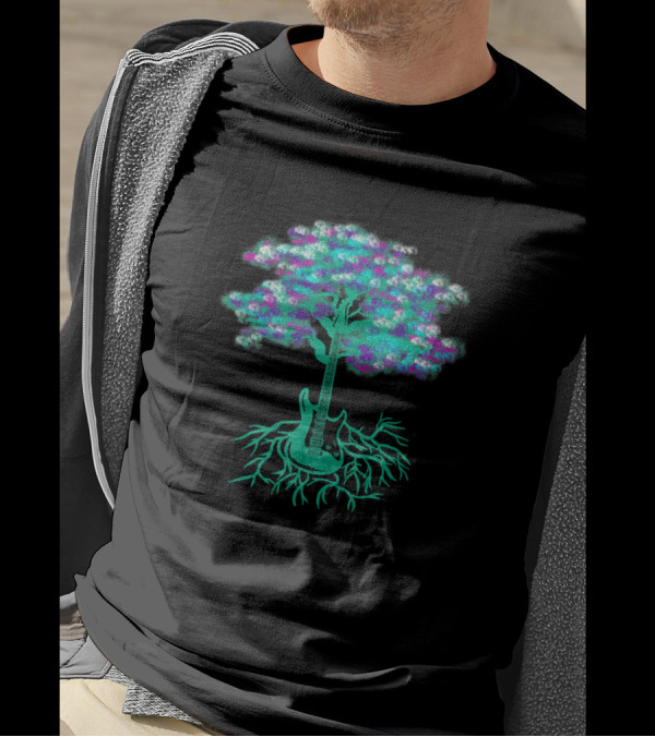 Guitar Tree With Roots Music Player Guitarist Cool T-Shirt