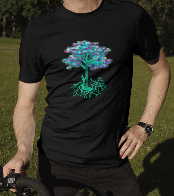 Guitar Tree With Roots Music Player Guitarist Cool T-Shirt