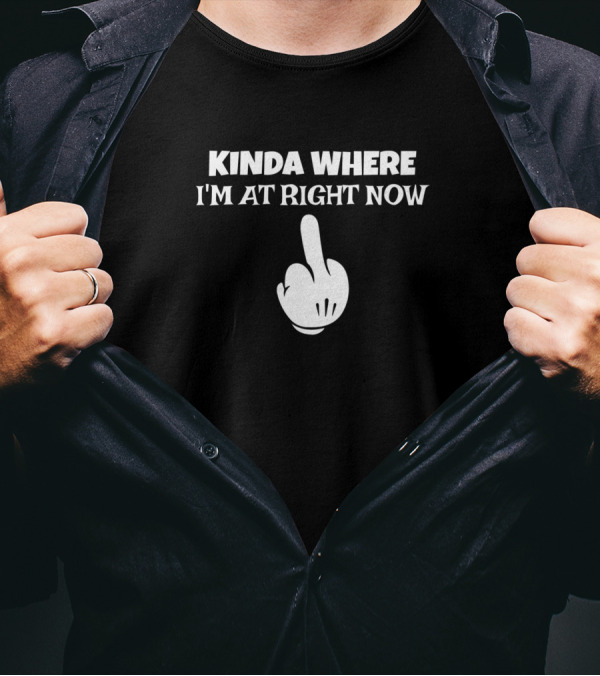 Kinda Where I'm At Right Now Middle Finger Gesture T-Shirt
