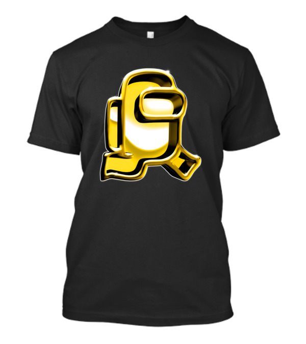Golden Yellow Metallic Astronaut 3D Design Among Us T-Shirt