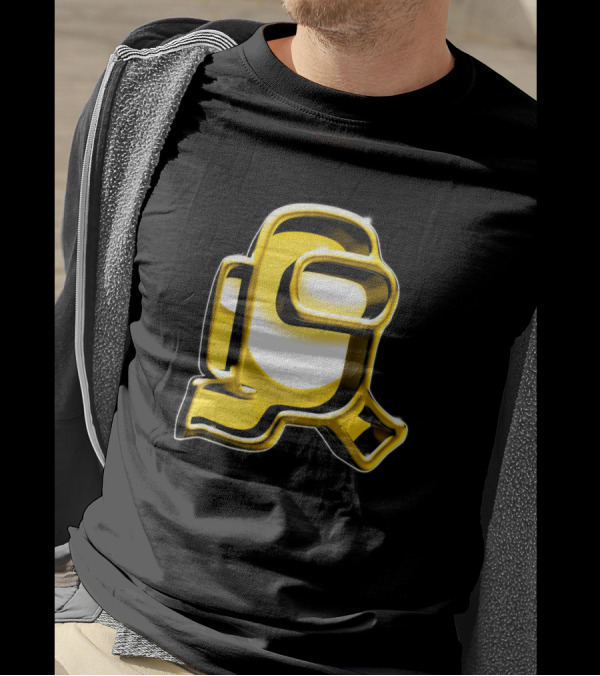Golden Yellow Metallic Astronaut 3D Design Among Us T-Shirt