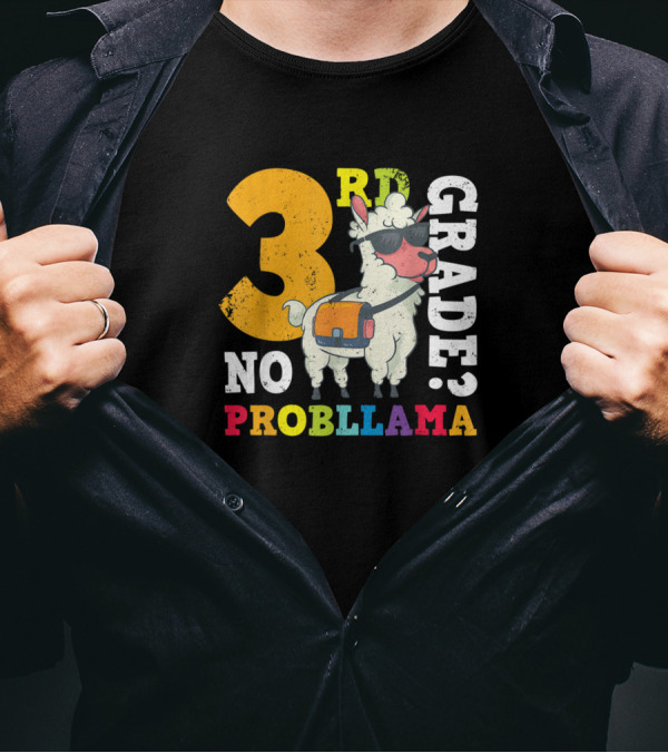 3Rd Grade No Problem Probllama Llama Student Back-to-School Fun T-Shirt