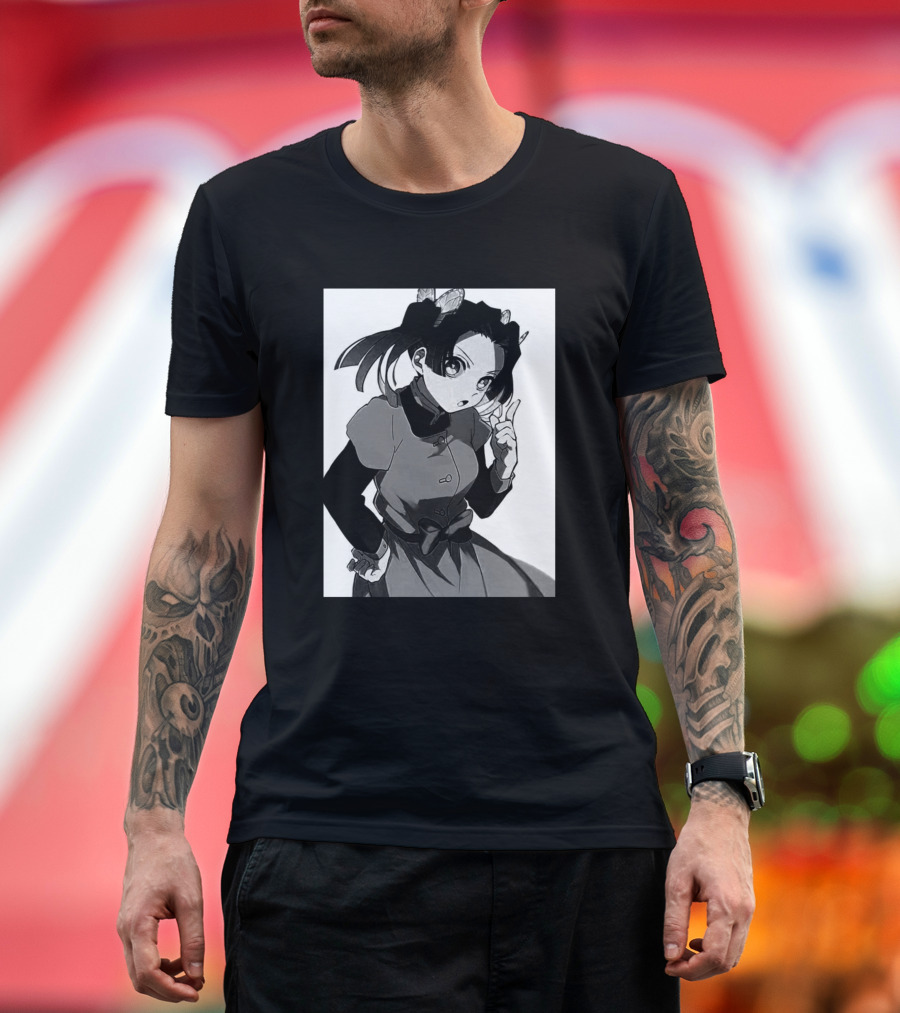 Aoi Kanzaki Black and White Manga Character T-Shirt
