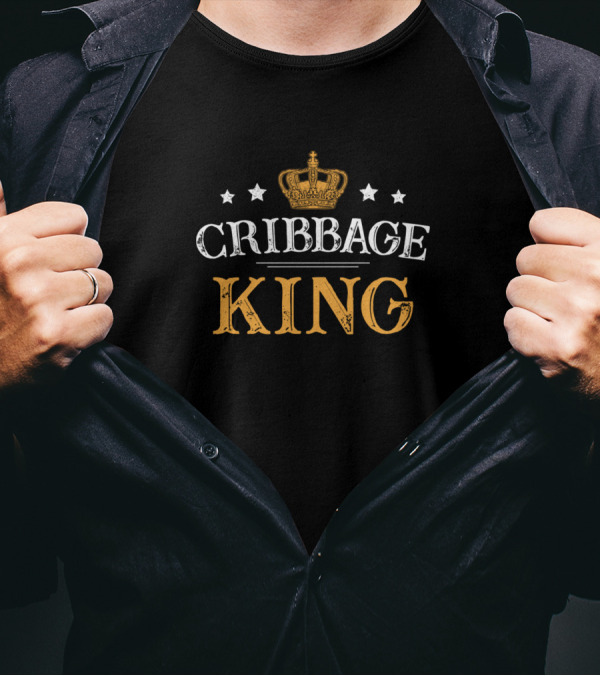 Cribbage King Crown Card Game Player Board Games T-Shirt