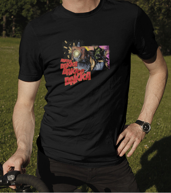 Dakka Dakka Dakka Dakka Monster Ork Blasting Chaos With Bullets And Explosions T-Shirt