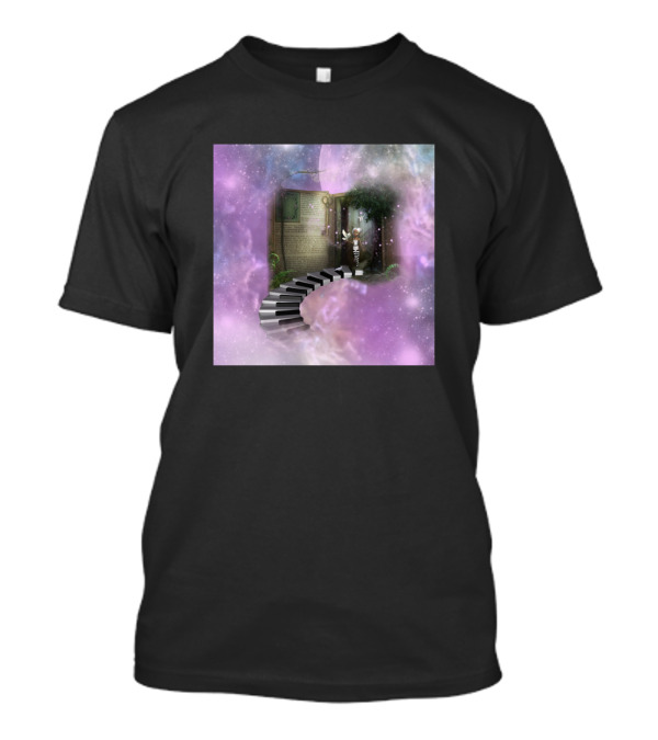 Dancing On A Stairway Of Keys Amidst Cosmic Cave Atmosphere T-Shirt