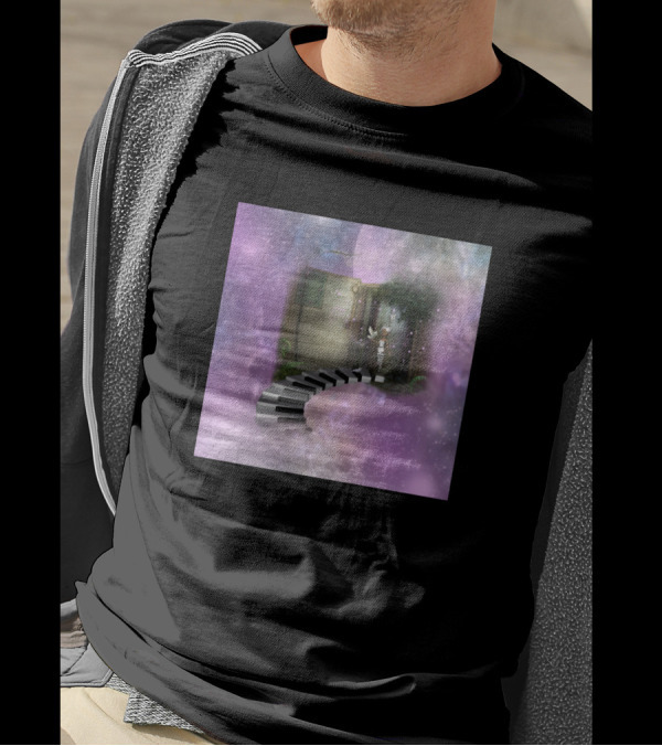 Dancing On A Stairway Of Keys Amidst Cosmic Cave Atmosphere T-Shirt