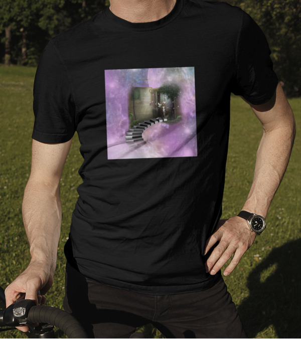 Dancing On A Stairway Of Keys Amidst Cosmic Cave Atmosphere T-Shirt