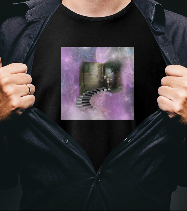 Dancing On A Stairway Of Keys Amidst Cosmic Cave Atmosphere T-Shirt