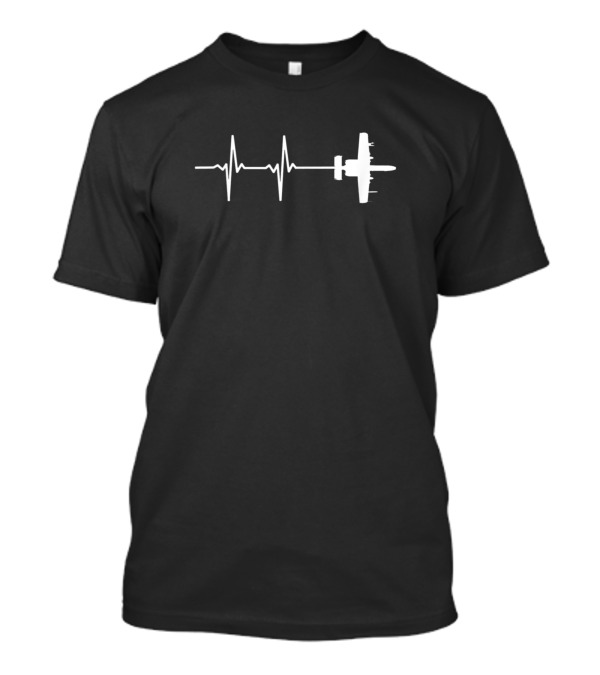 A10 Thunderbolt II Warthog EKG Heartbeat Military Aircraft T-Shirt