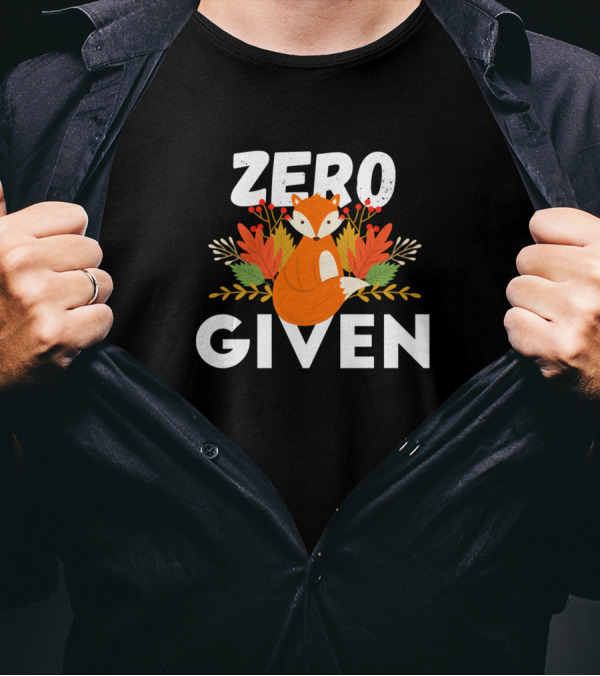 Zero Fox Given Cute Fox With Autumn Leaves T-Shirt
