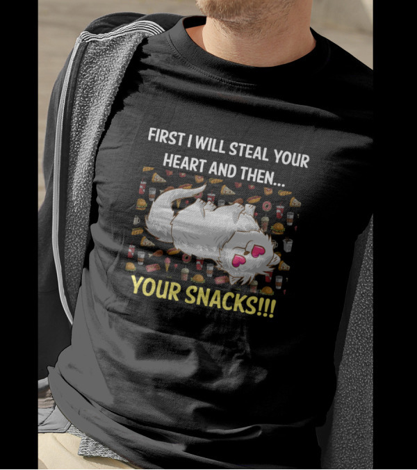 First I Will Steal Your Heart And Then Your Snacks Persian Cat T-Shirt