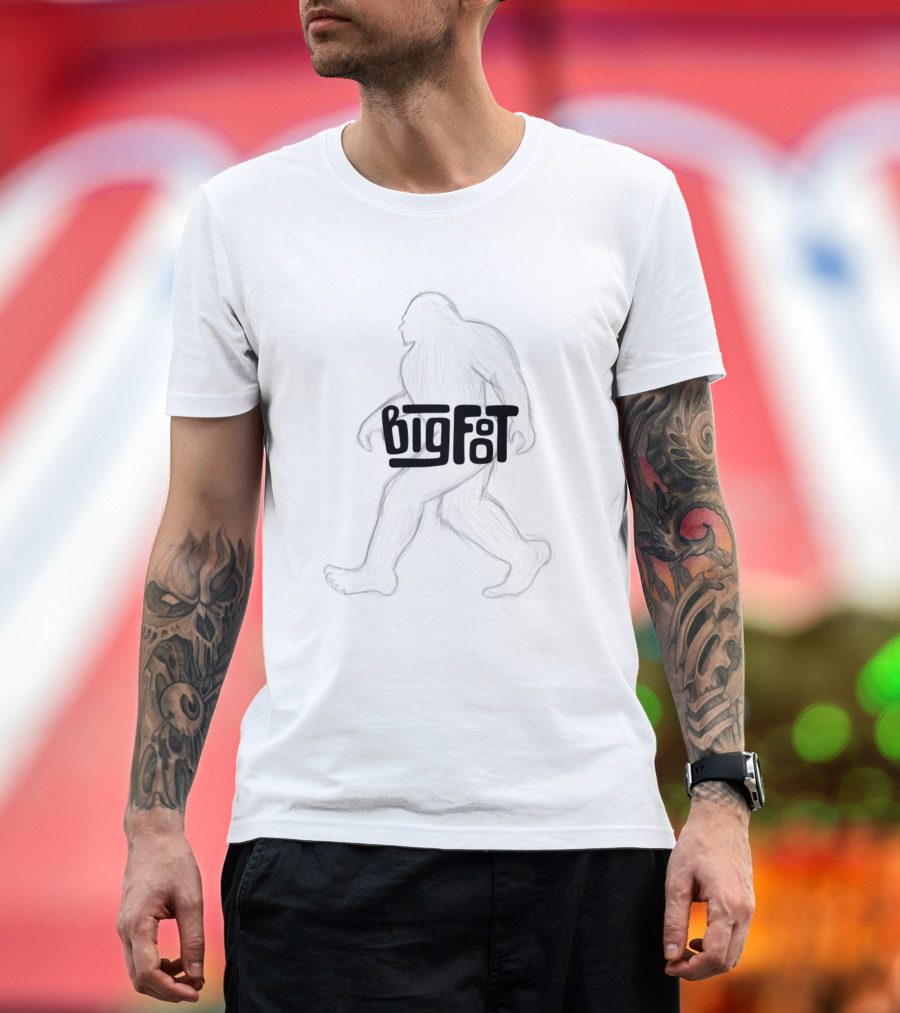 Bigfoot Sketch Walking T-Shirt
