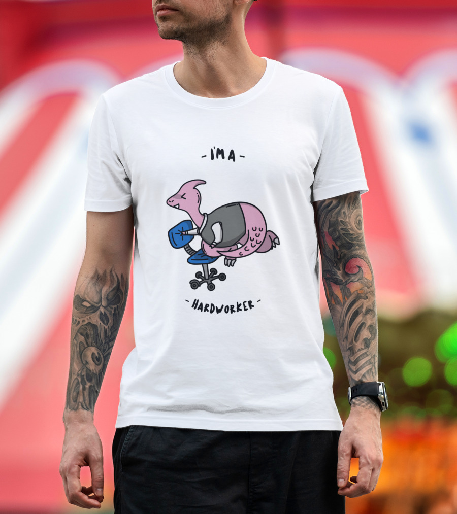 I'm a Hardworker Dinosaur in Office Chair T-Shirt