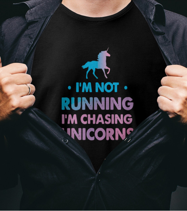 I'm Not Running I'm Chasing Unicorns Pastel Unicorn T-Shirt