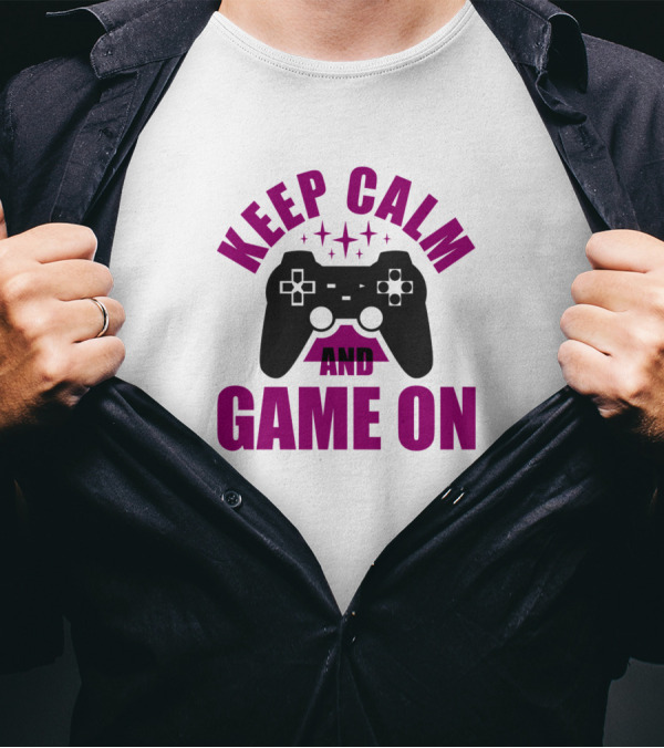Keep Calm And Game On Video Controller T-Shirt