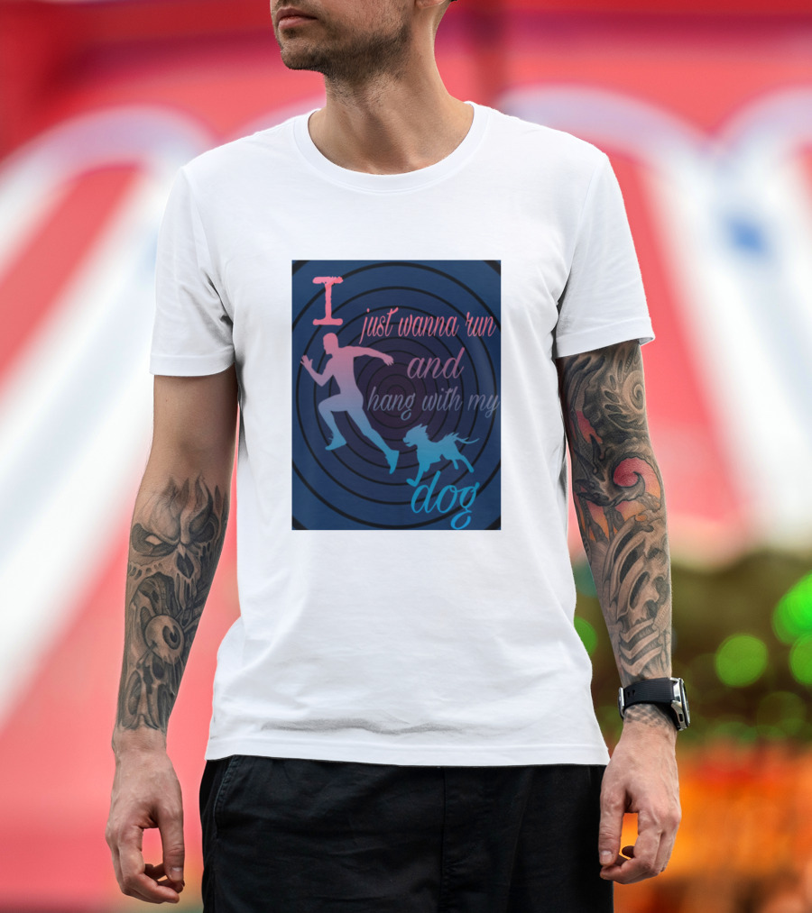 I Just Wanna Run and Hang with My Dog Spiral T-Shirt