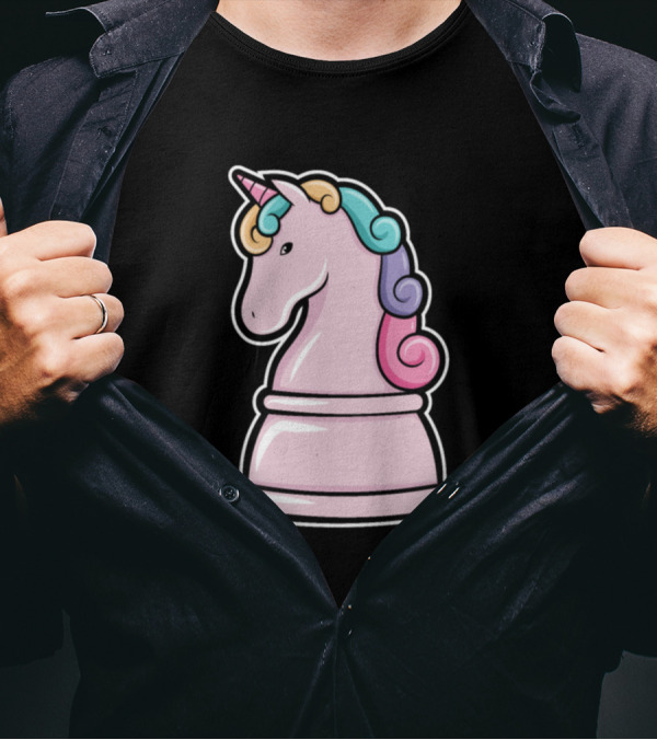 Unicorn Knight Horse Chess Piece Player T-Shirt